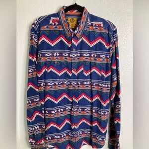 STAPLEFORD Button Up Shirt Men's M Southwestern Aztec Long Sleeve Cowboy